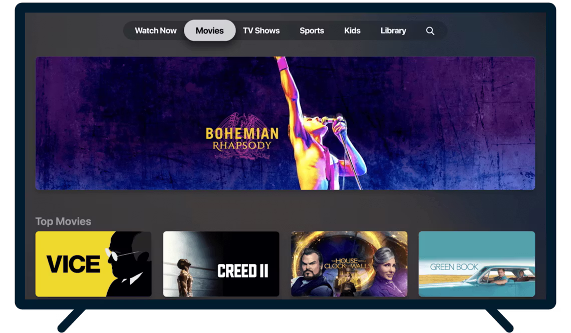 Apple TV Plussan etusivu ja VPN k&auml;yt&ouml;ss&auml;.