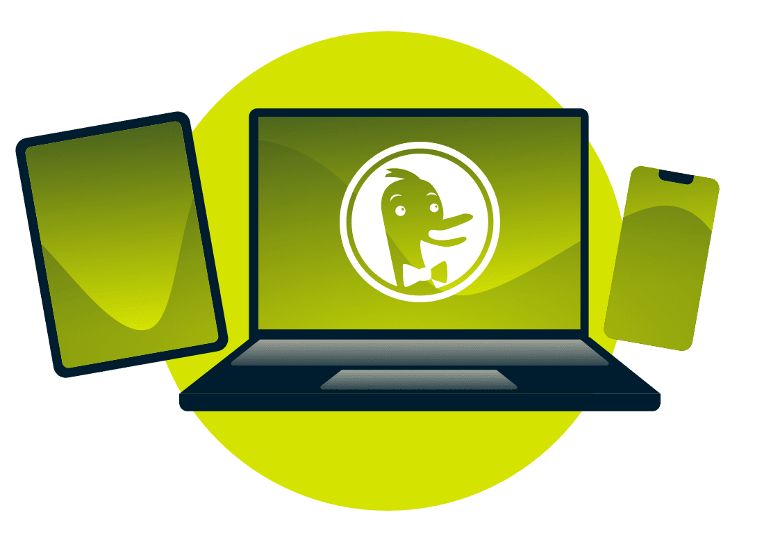 Ger&auml;te mit dem DuckDuckGo-Logo-