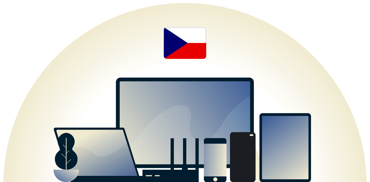 VPN de la République tchèque protégeant une variété d'appareils.